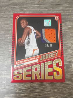 2025-26 Khaman Malauch Donruss Jersey Series Red 3 Color Patch Rookie /75