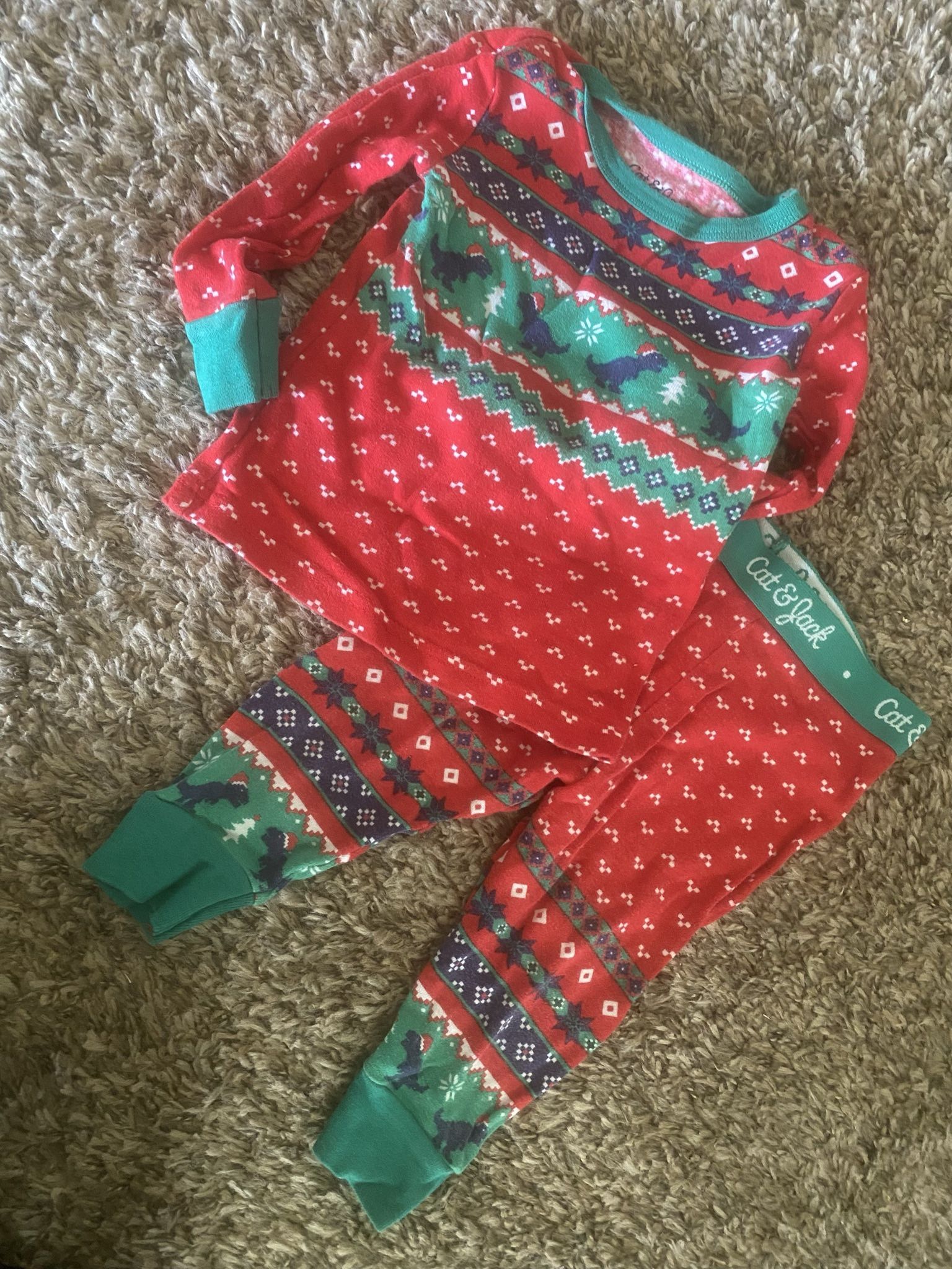 Christmas Dino pajamas! Size 12 Month!