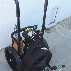 100 ft x 1/2 inch POPULO Auto Feed Electric Drain Snake Auger for 2 to 4 Inch Pipes, Sewer Plumbing Snake Auger, Heavy Duty Drain Cleaner Machine with