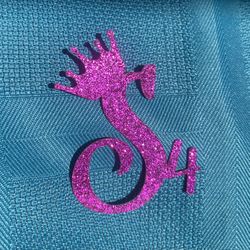 Personal Glitter Letter S With The Number 4 Cupcake Toppers (12)
