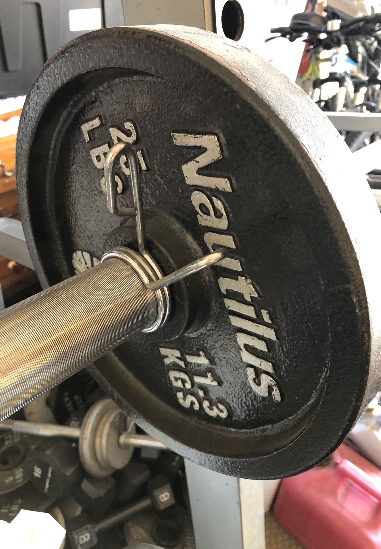 Nautilus squat, pull down bench press weight set