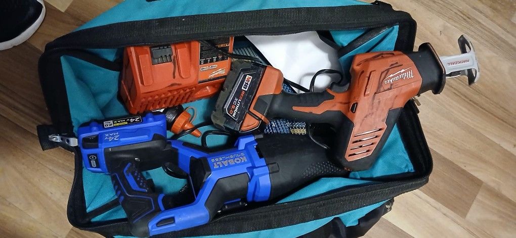 Milwaukee Hackzall & Kobalt 24V cordless.