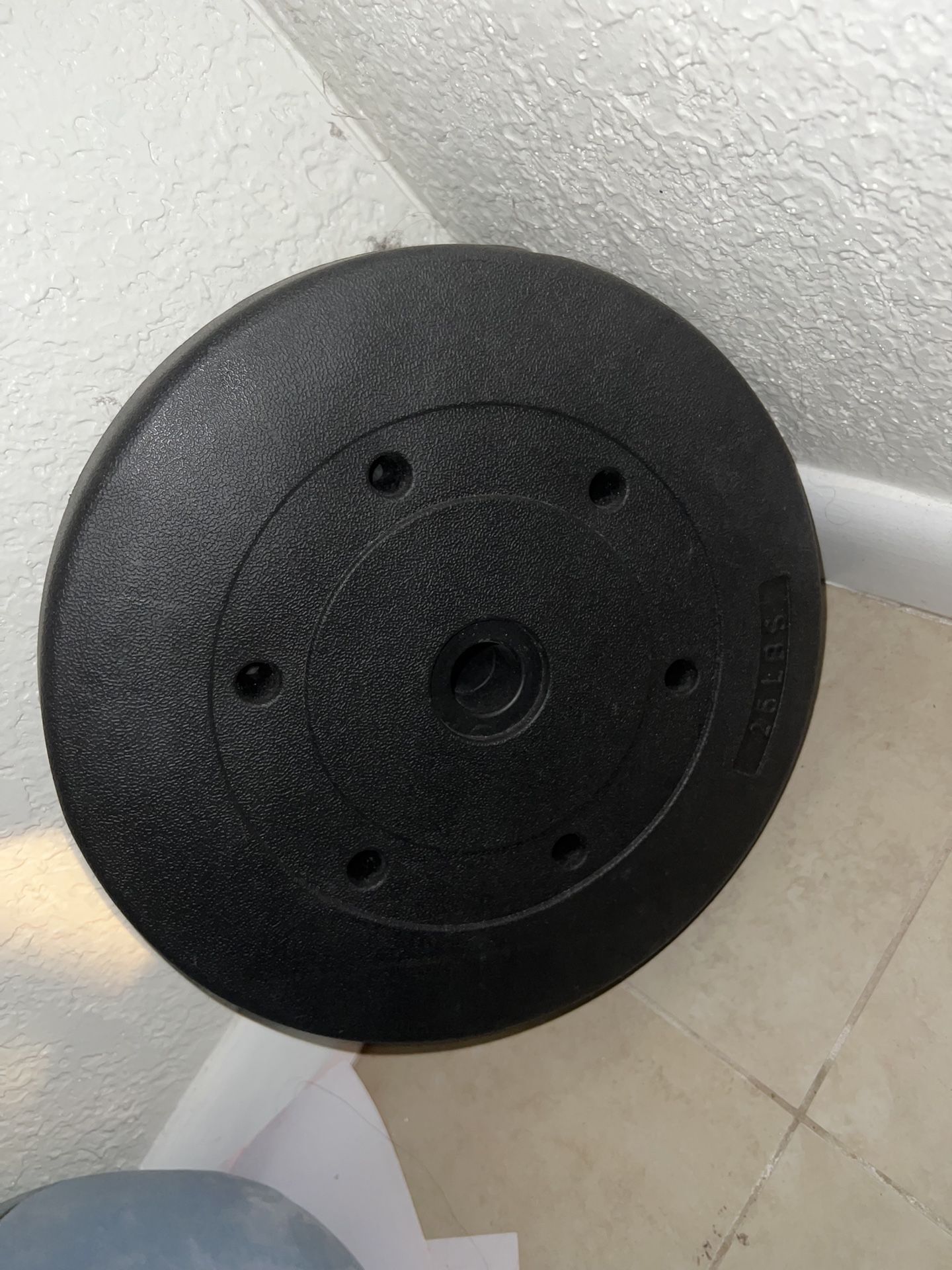 2 X 25 LB Concrete Cement Weight Plate DIY Olympic Barbell Weights Unused