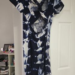 Blue And White Tie Dye Dress