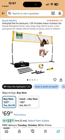 NetXPro 12ft Portable Volleyball Net Set