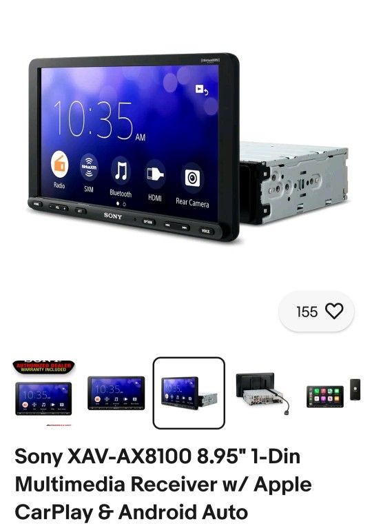 Sony 8.9 TOUCHSCREEN HDMI ANDROID/APPLE