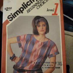 Vintage * PULLOVER Blouse * 80s 90s * VTG Simplicity 6516* MIsses SMALL 10-12