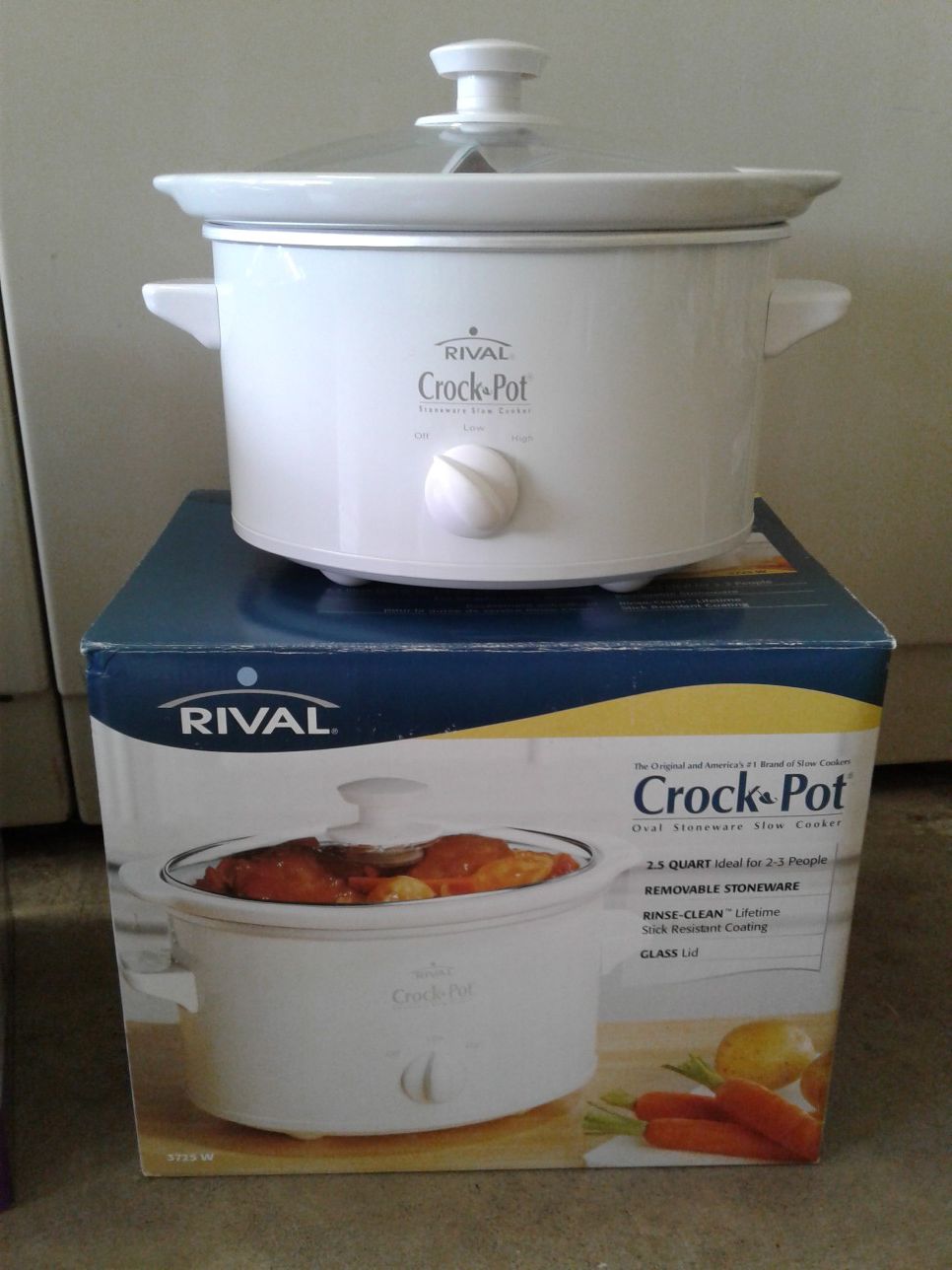 ⭐ Vintage Rival Crock Pot 2.5 QT. Slow Cooker #3120gp 2-1/2 Qt
