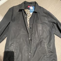 Supreme Leopard Lined Coach Jacket Sz L