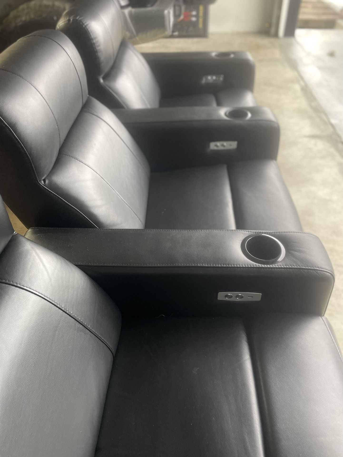 Electric Reclining Leather Movie Lounger Seats Home Theater Seats for Sale in Whittier, CA OfferUp