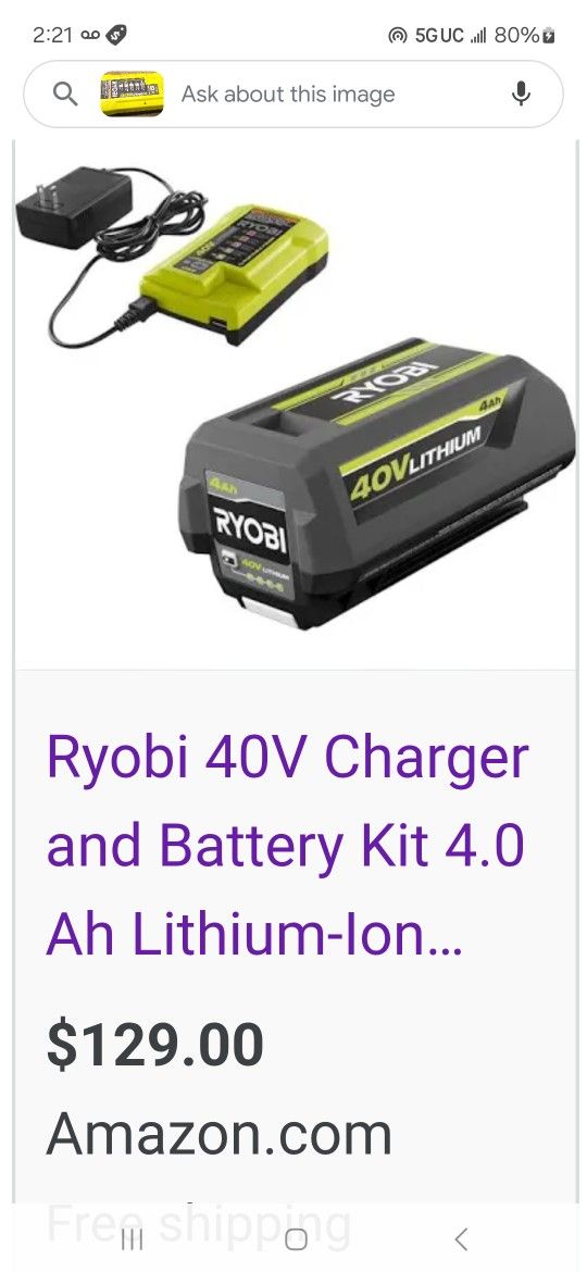 Ryobi Charger And Battery