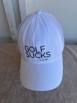 Travis Mathew Tour Golf Sucks Stretch Fit Golf Hat Black L/XL