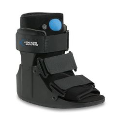 United Ortho - Air Cushion Fracture Short Boot with Controlled Ankle Motion, Large, Black