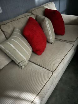 La-Z-Boy cream corduroy sofa