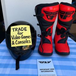 New Motorcycle boots + HELMET - Size 10 