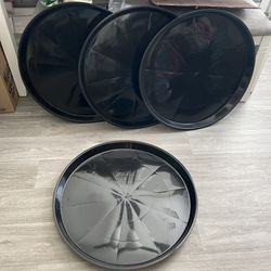 🪴New! PATIKIL 4 Pc Black Plastic Plant Pot Saucer Heavy Duty Large Water Tray 25” - 1.75” Deep