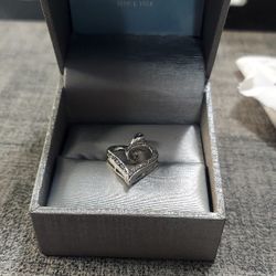 Zales Sterling Silver Heart Diamond Pendant