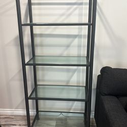 Glass shelved stand. 