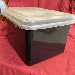 Sterlite File Storage Box-Black With Clear Lid And Folders