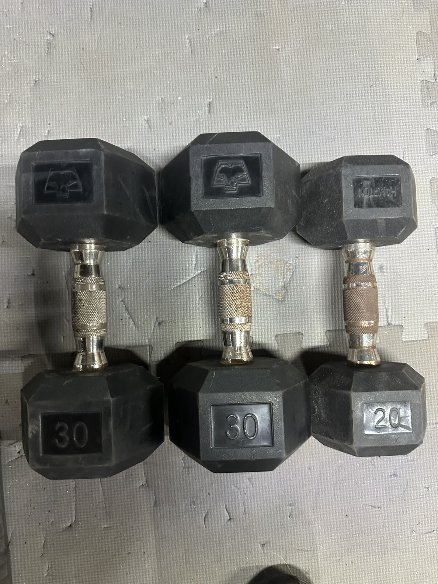 Rubber Coated Dumbbells $1 Lb