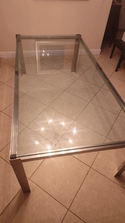 Dinner room Table ( Glass And Stanless Steel )