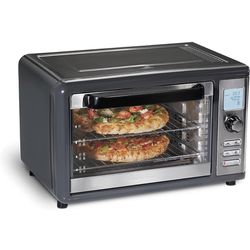 Hamilton Beach Countertop Air Fryer Oven with Sure-Crisp Technology, XL Capacity for 2 12” Pizzas, Two 9” x 13” Pans and 4 Rack Positions, Digital Con