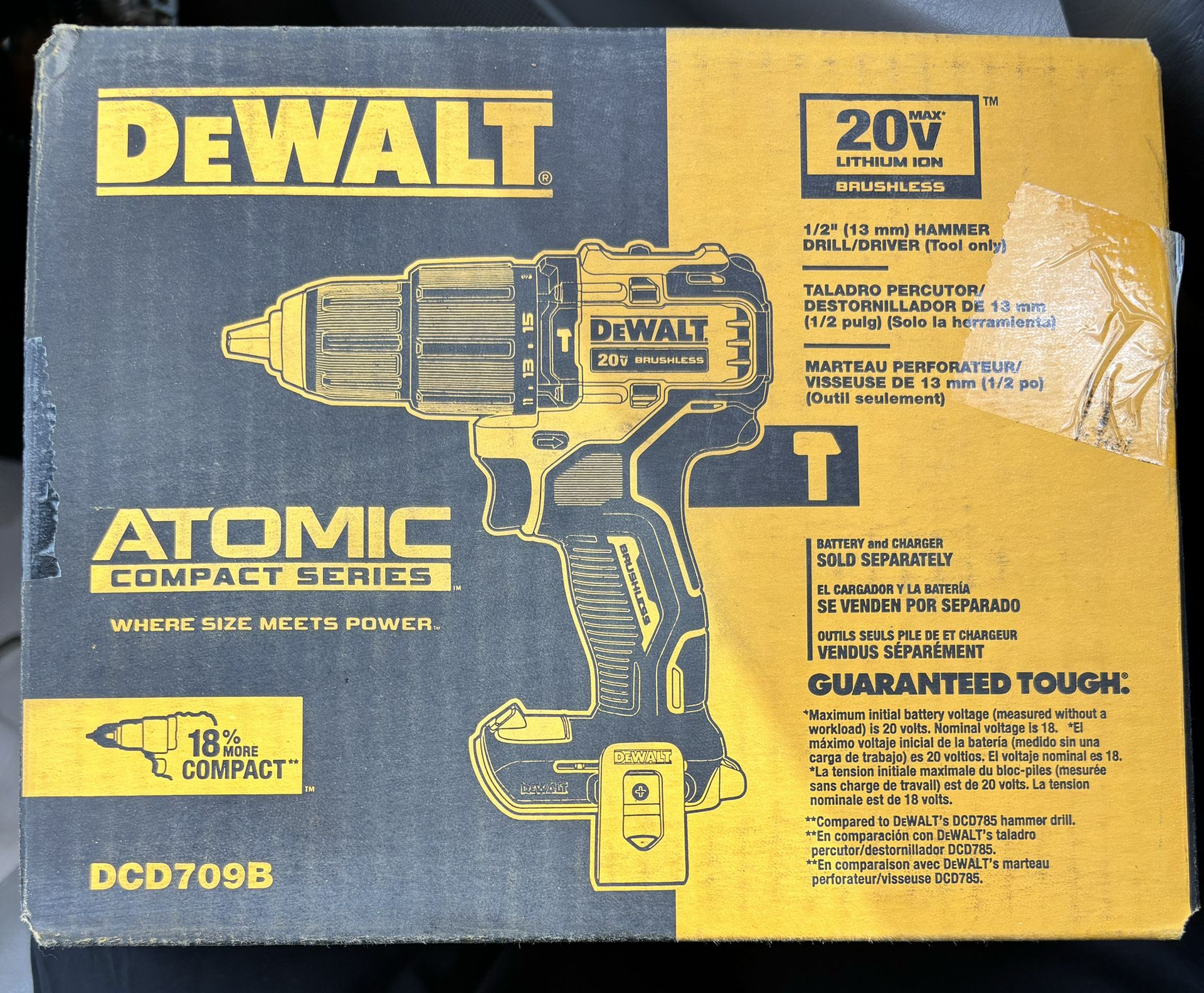 DEWALT DCD709B 20V Cordless Hammer Drill/Driver (Tool Only)