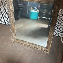 vintage gold ornate mirror,