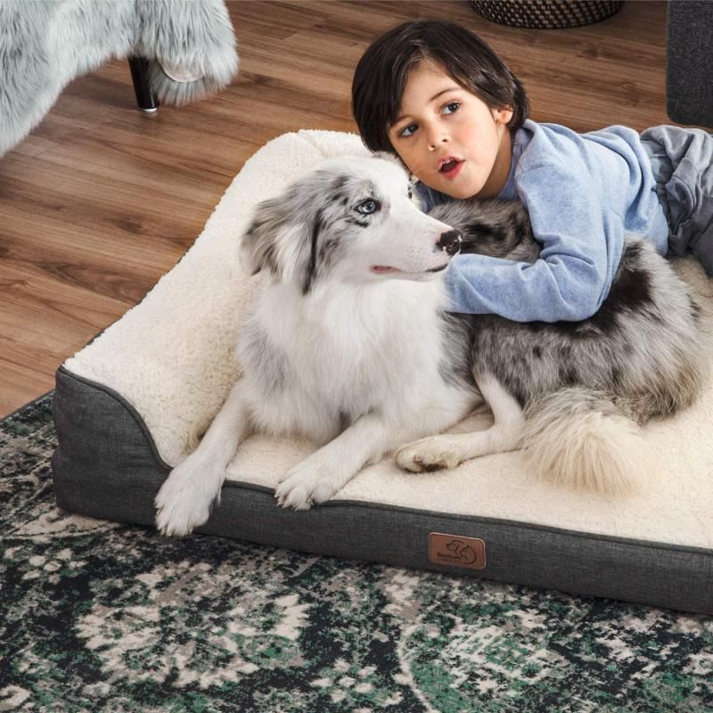 Bedsure Orthopedic Memory Foam Dog Bed - Dog Sofa with Removable Washable Cover & Waterproof Liner, Couch Dog Beds for Pets up to 50lbs