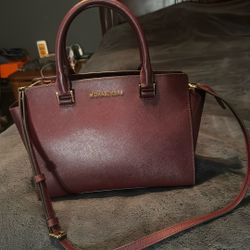 Michael Kors Bag Satchel Bag Saffiano Leather Medium Handbag  Crossbody Good I