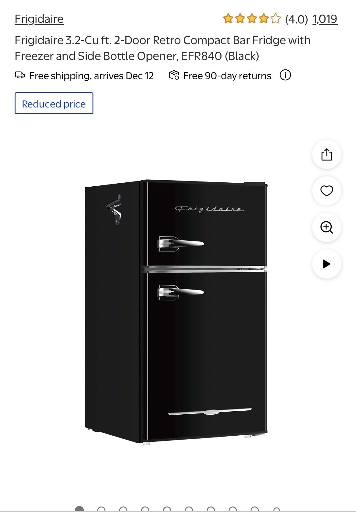 Black Mini-Fridge Retro