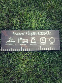 Custom wood birth ruler