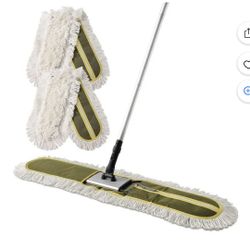 36 Inch Commercial Floor Cleaning Mops, Heavy Duty Floor Mop with Long Handle, Household Cleaning Supplies for Hotel, Gym, Home, Wood, Tile, 