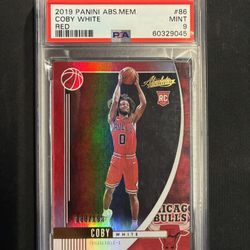 Coby White Red Abs 2019 Rookie #/199 PSA 9 