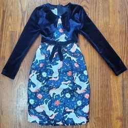 Girls Holiday Christmas Unicorn Dress Sz 6x 