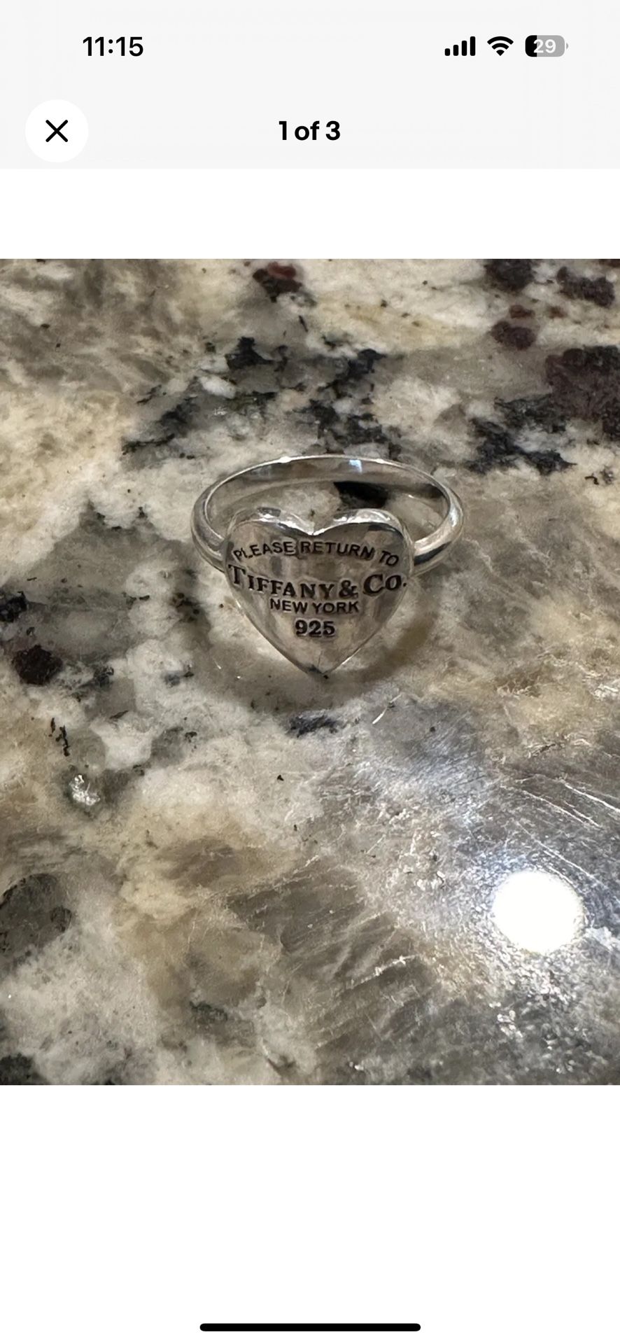 Tiffany & Co. Ring Size 4.25