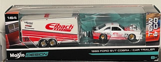 Maisto 1993 Ford SVT Cobra & Car Trailer 1:64