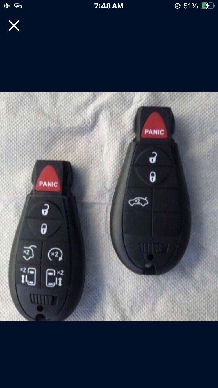 Dodge Caravan Charger Ram Durango Jeep Grand Cherokee Keys Remotes Llaves 