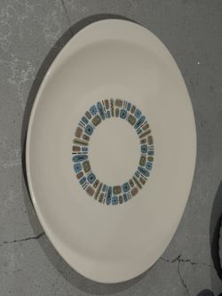 Vintage Canonsburg Temporama Atomic Mid Century Cake Or Oval Serving Platter