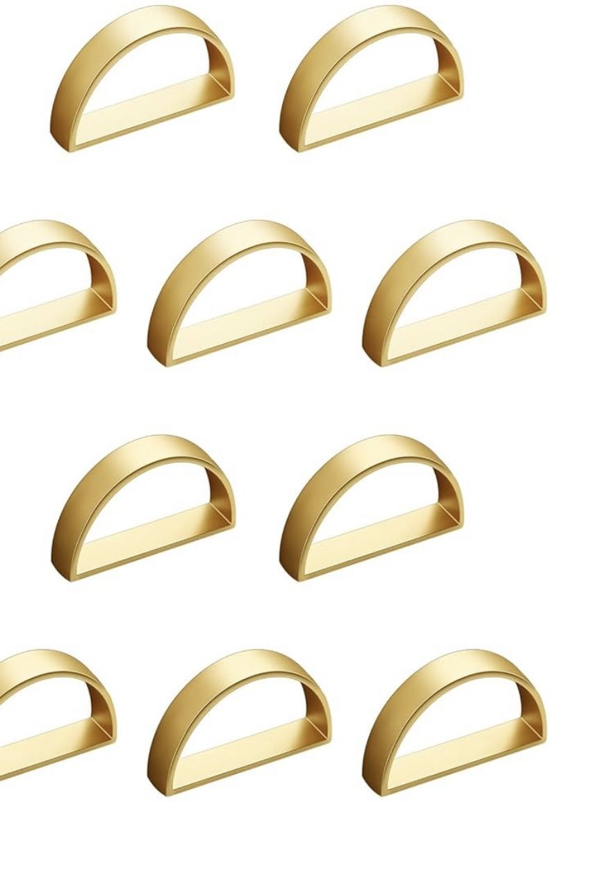 200 Matte Gold Semicircle Napkin Rings
