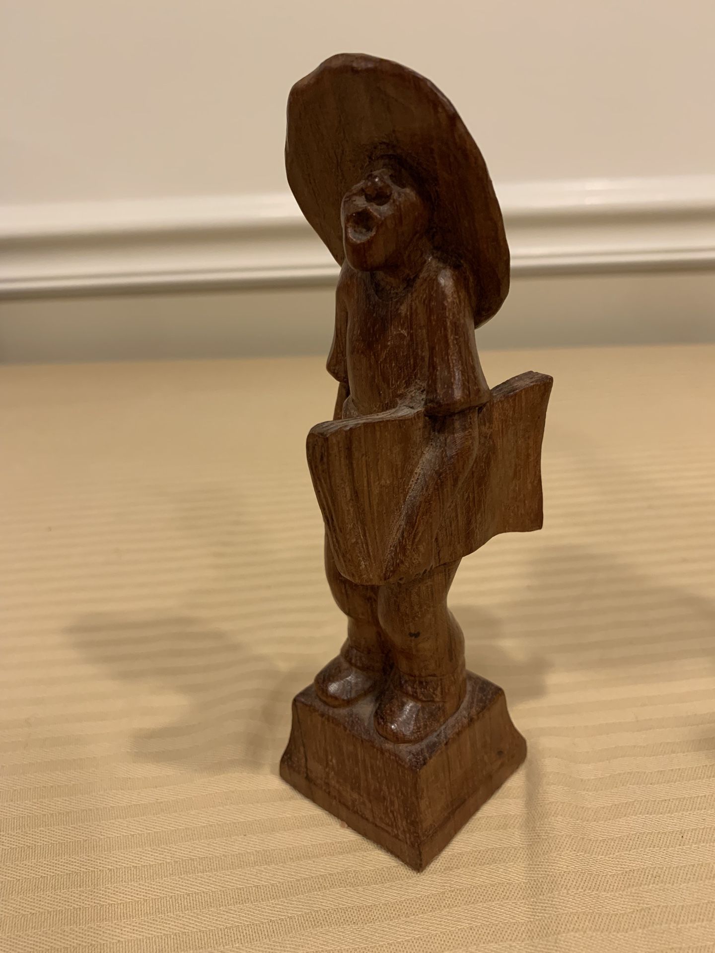 Small Vintage Wooden Paperboy Decor