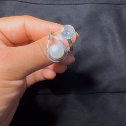 925 Sterling Silver Ring with Zirconia and Pearl