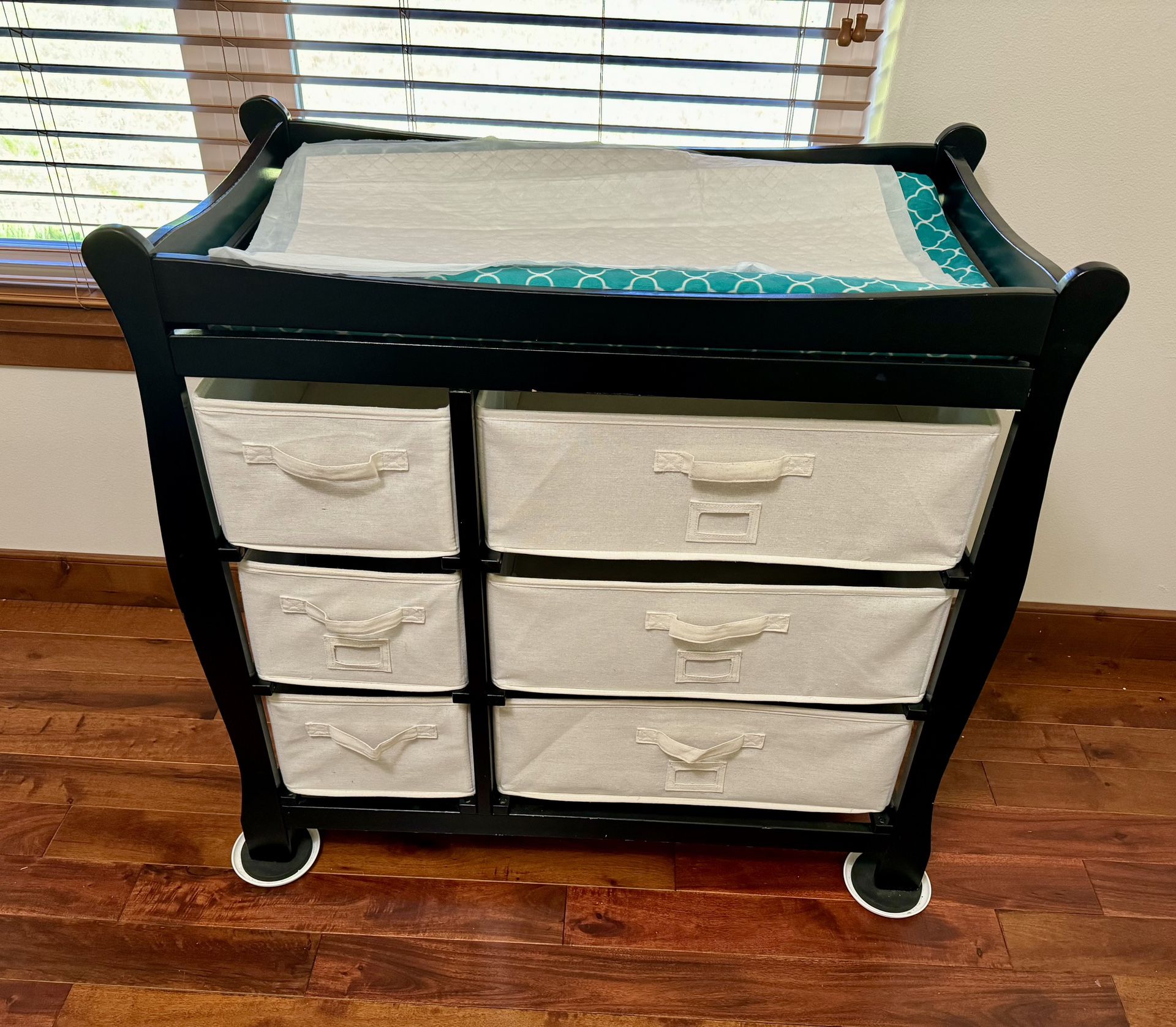 Changing Table With Canvas Drawers