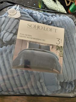 Soho Loft Full/Queen Velvet Plush Bedding Set