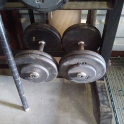 Pair Of 45-pound Pro-style Dumbbells 90lbs Total Weight - Other Weights Available 