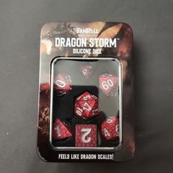 Fanroll Dragon Storm Silicone Dice Set of 7: Red Dragon Scales New
