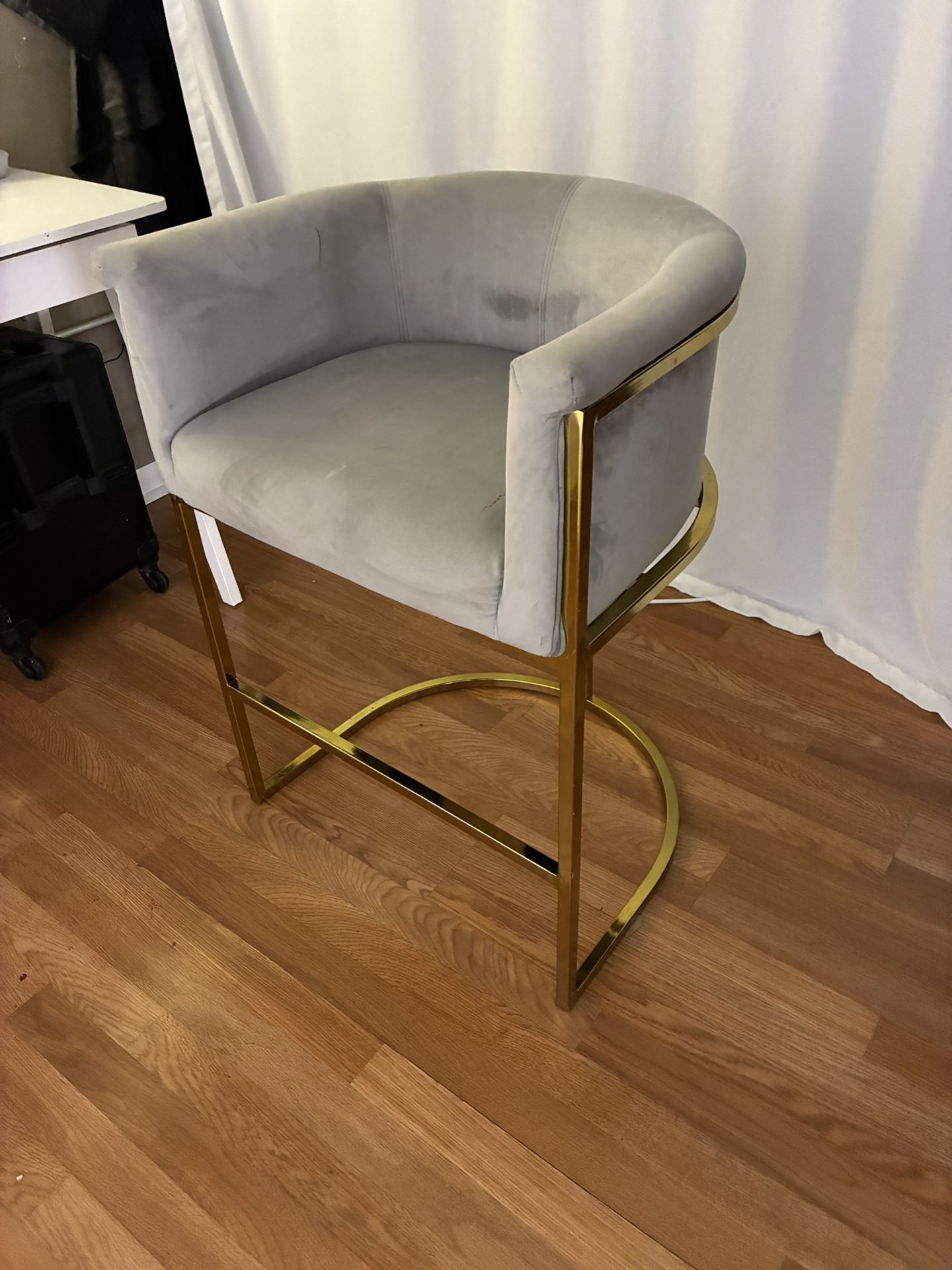 1 Gold And Gray Barstool
