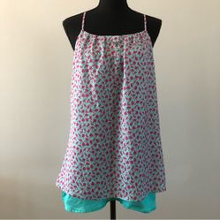 Womens Schwiing Pink Birds Spaghetti Strap Tank Top Size L