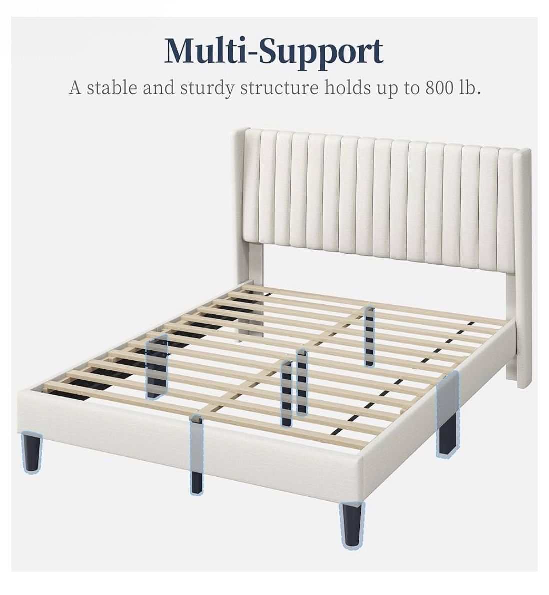 Queen Size Upholstered Platform Bed Frame
