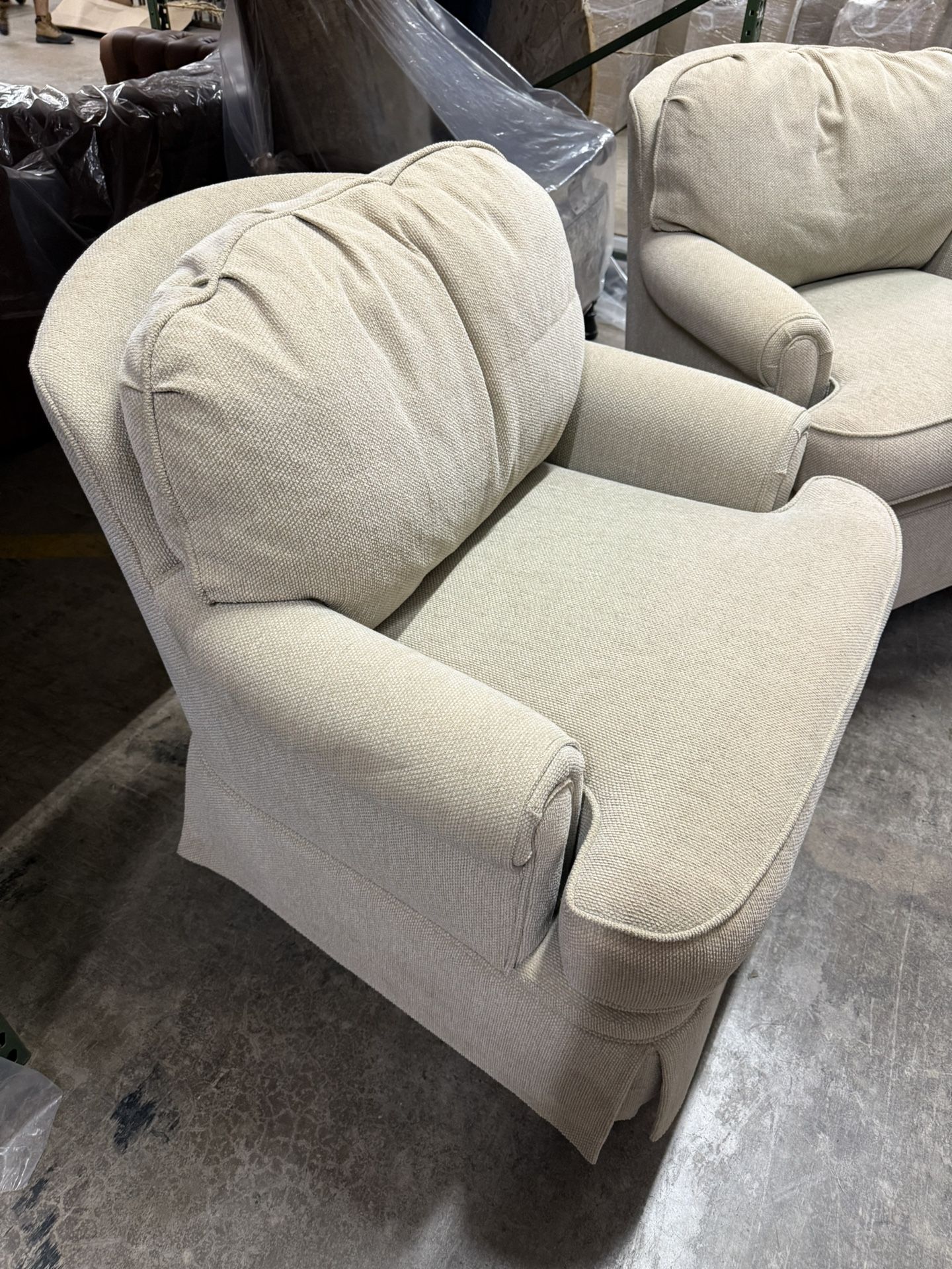 Set of Cream Swivel Chairs